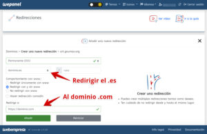 redireccionar un dominio a otro